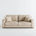 Trzyosobowa sofa z tkaniny poliestrowej beżowo-brązowa 210 x 90 x 86 cm