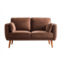 Brązowa dwuosobowa sofa welurowa 146 x 78 x 84 cm