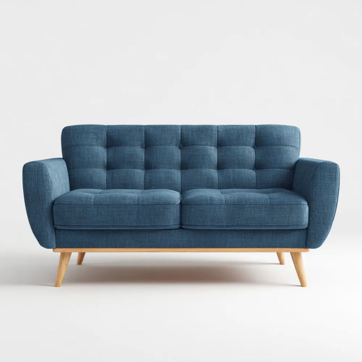 Sofa 2-osobowa granatowa tapicerowana tkaniną, 170 × 85 × 88 cm