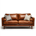 Dwuosobowa sofa brązowa z ekoskóry PU 170 x 86 x 88 cm