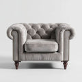 Fotel Chesterfield z aksamitu szary 110 x 90 x 78 cm