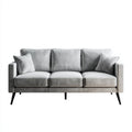 Trzyosobowa sofa szara z aksamitu poliestrowego 210 x 86 x 85 cm