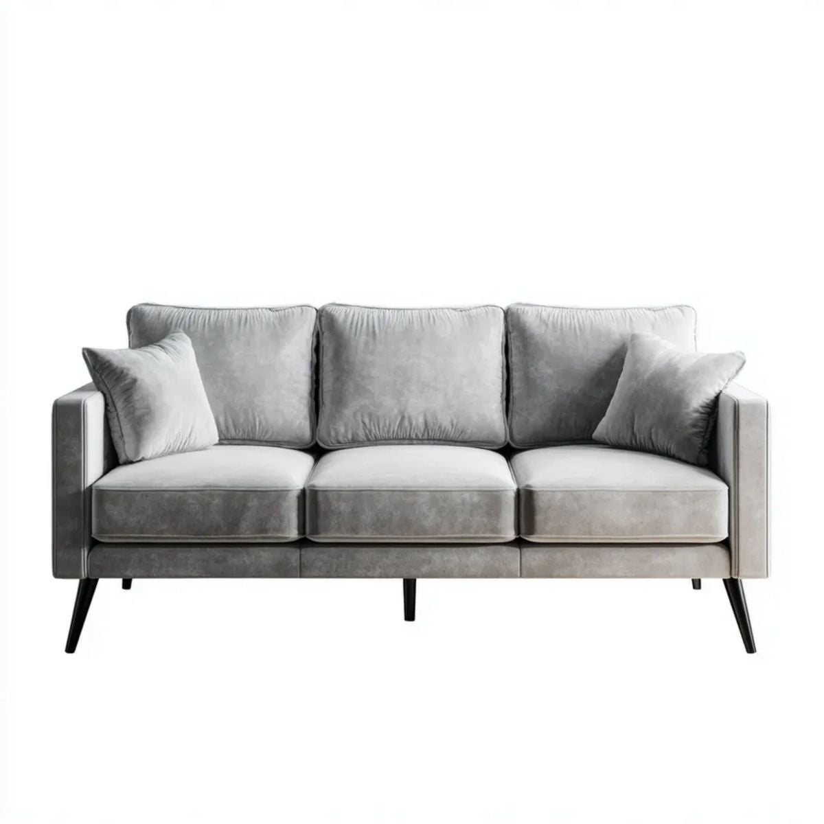 Trzyosobowa sofa szara z aksamitu poliestrowego 210 x 86 x 85 cm