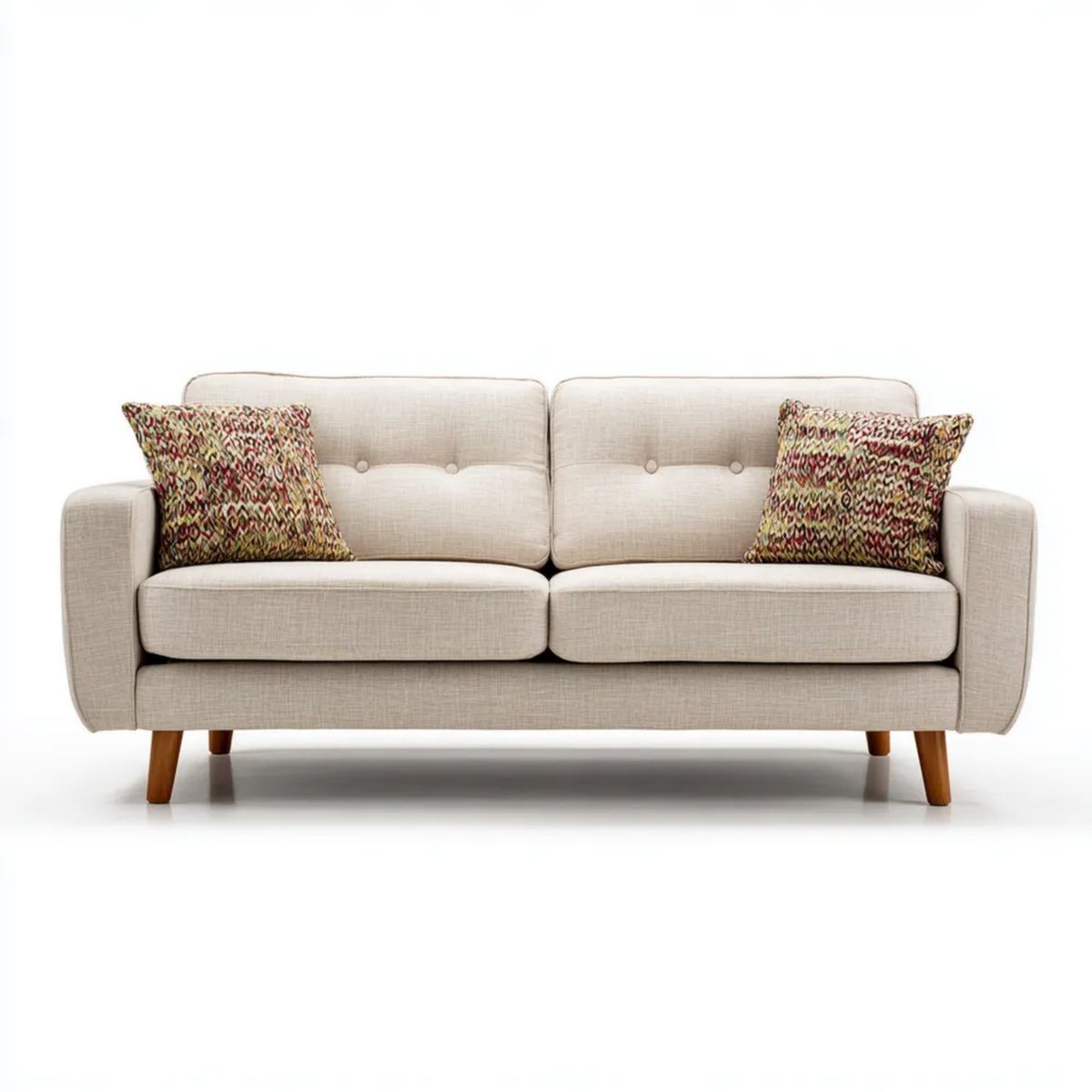 Dwuosobowa sofa z tkaniny beżowa, 170 × 85 × 88 cm